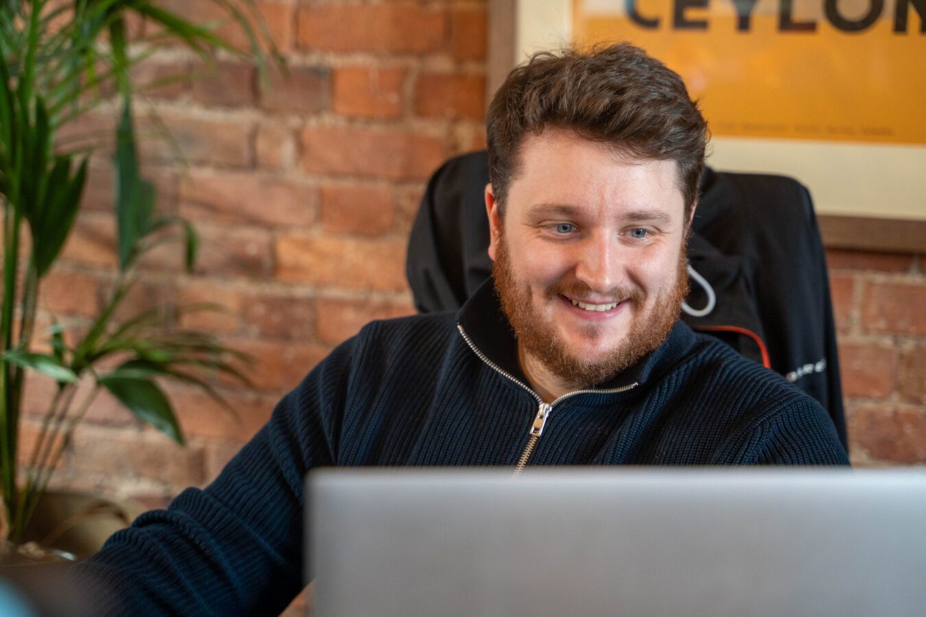 Ashley working at desk
