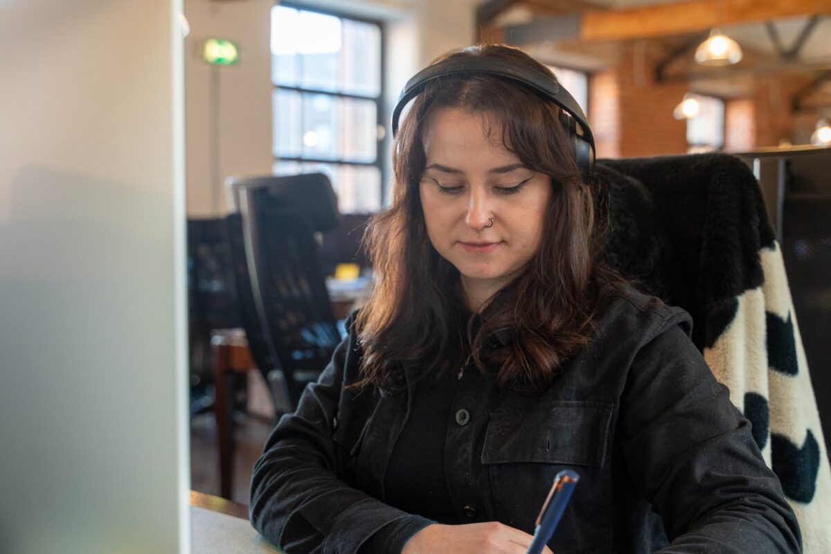 Justyna making notes